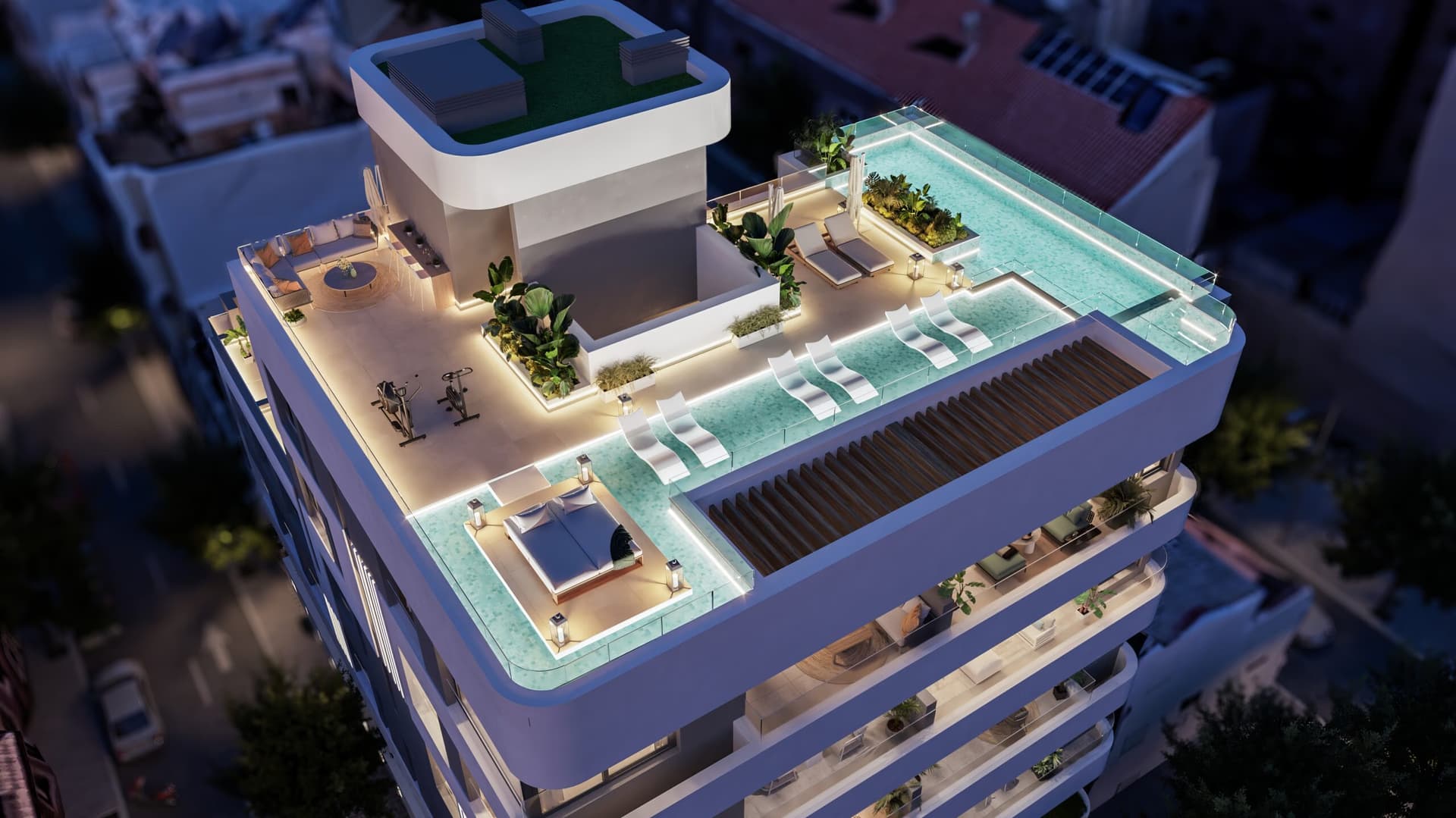 MILABEKA — Rooftop Sky & Sea bei Nacht